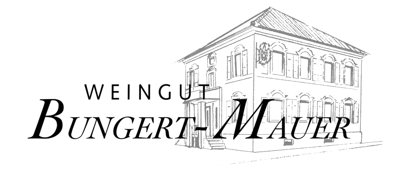 Das Logo "Weingut Bungert-Mauer" mit einer Skitze unseres Hauses in Ockenheim